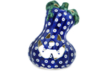 Polish Pottery Jack O Lantern Candle Holder 6&quot; Blue Eyes Photo 2