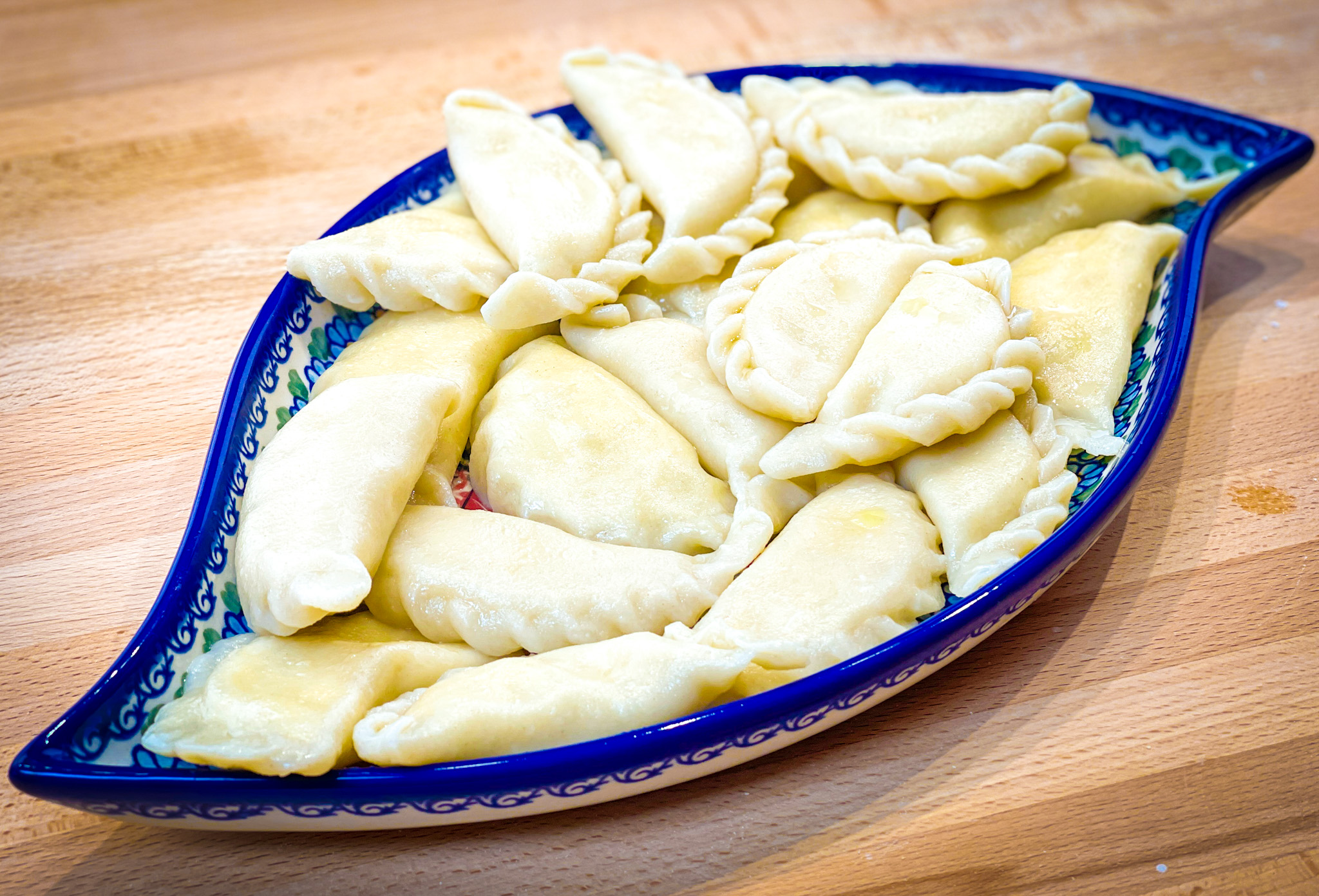 Pierogi with cheese and potatoes